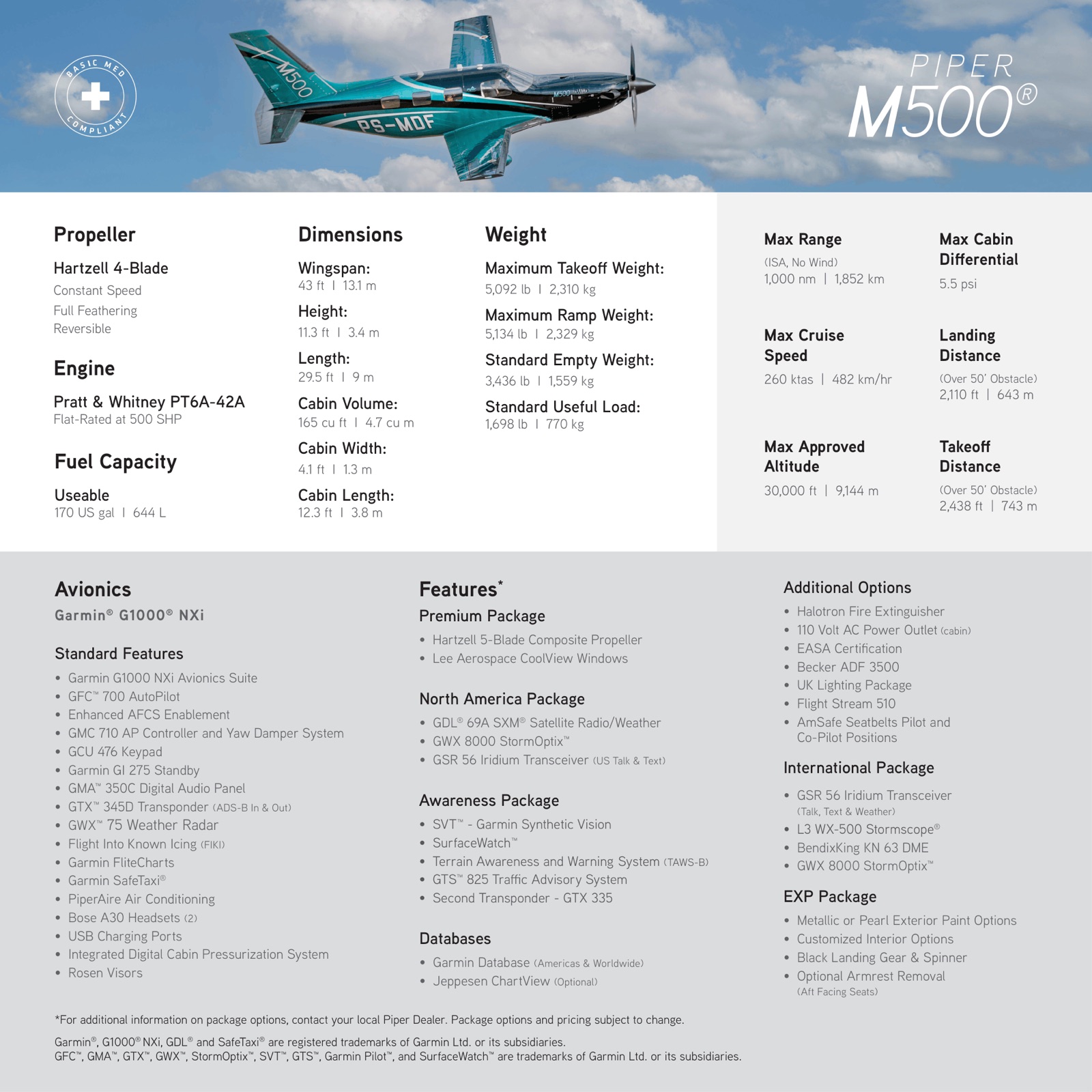 2026 Piper M500 Brochure page 5